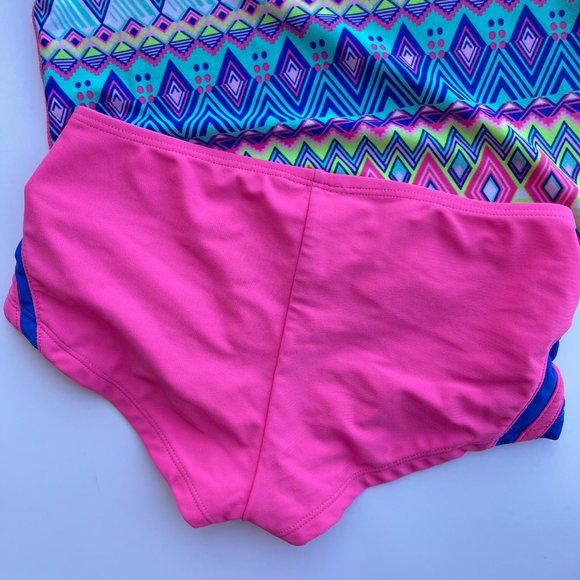 Girls Size 7 tankini short two piece swimsuit swimwear rash guard - Picture 5 of 6